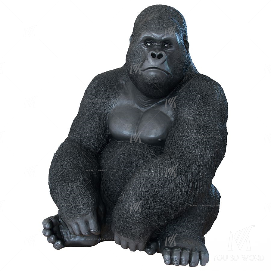 Deco Figurine Monkey Gorilla Side XL